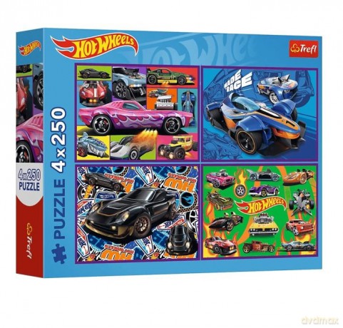 TREFL 4x250 el. Wyścigowe auta Hot Wheels [PUZZLE]