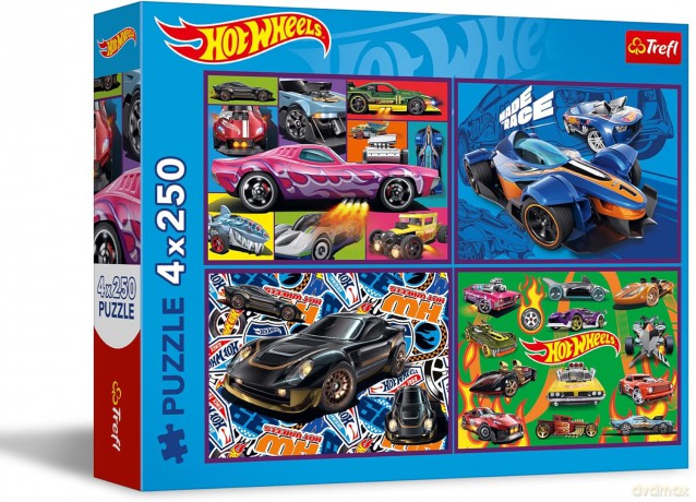 TREFL 4x250 el. Wyścigowe auta Hot Wheels [PUZZLE]