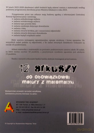 Arkusze maturalne z matematyki zakres podstawowy [KSIĄŻKA]