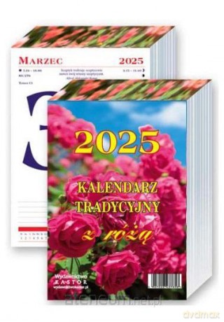 Kalendarz 2025 zdzierak Tradycyjny z różą [KALENDARZ]