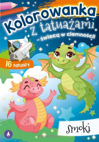 Kolorowanka z tatuażami Smoki [KSIĄŻKA]