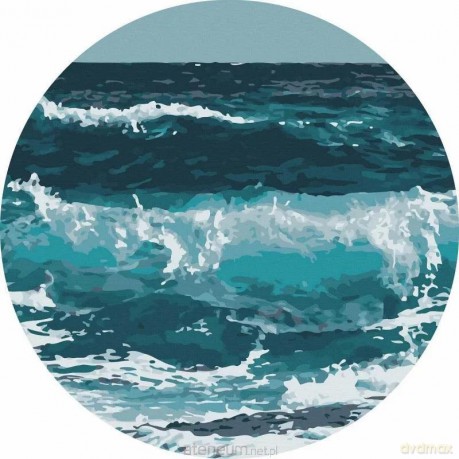 Malowanie po numerach okrągłe - Fale oceanu 40cm