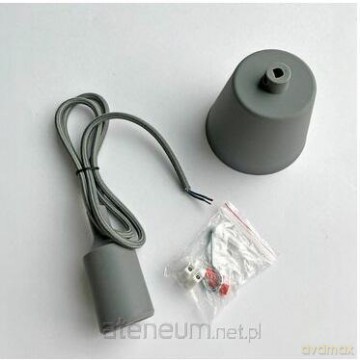 Oprawka silikonowa z kablem 90cm w oplocie szara