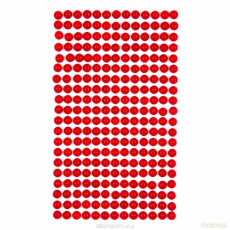 Perełki samoprzylepne Red 6mm 260szt