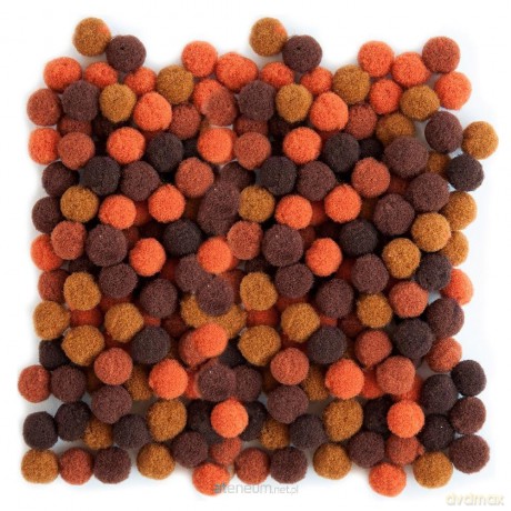 Pompony poliestrowe 1cm mix brązowy 120szt