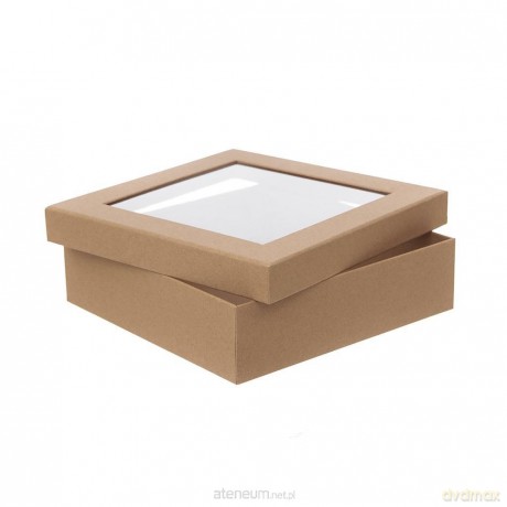 Pudełko tekturowe z oknem 23,5x23,5x6,5cm kraft