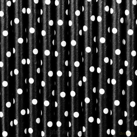 Słomki papierowe czarny 19,5cm 10szt