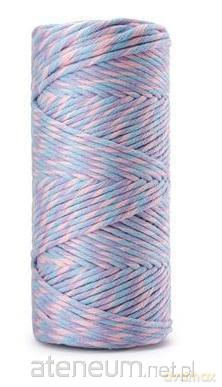 Sznurek bawełniany 3mm 100m róż-nieb-fiolet