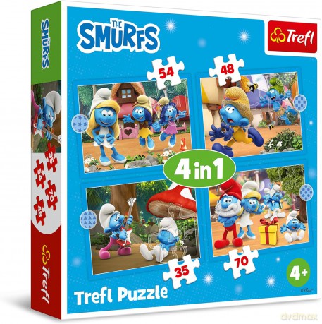 TREFL 4w1 Wioska Smerfów [PUZZLE]