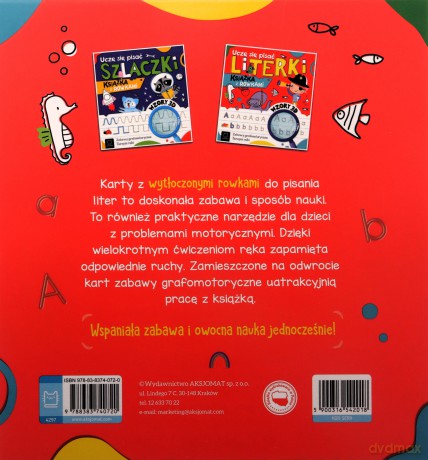 Uczę się pisać literki Książka z rowkami Wzory 3D - Anna Podgórska [KSIĄŻKA]