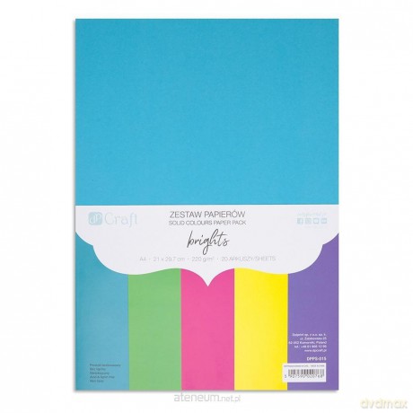 Zestaw papierów A4 20 arkuszy brights 220g