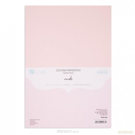 Zestaw papierów A4 20 arkuszy Nude 220g