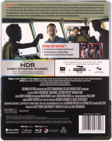 Captain Phillips (Kapitan Phillips) (steelbook) [Blu-Ray 4K]+[Blu-Ray]