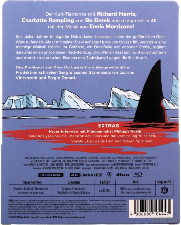 Orca (Orka - Wieloryb zabójca) (steelbook) [Blu-Ray 4K]+[Blu-Ray]