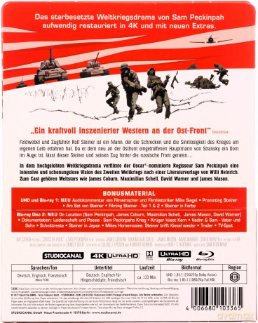 Cross of Iron (Żelazny krzyż) (steelbook) [Blu-Ray 4K]+[Blu-Ray]