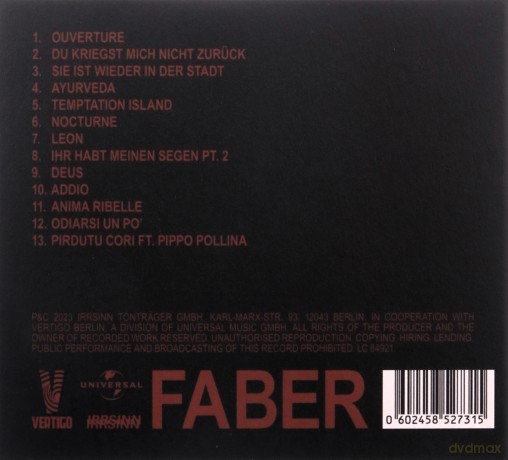 Faber: Addio [CD]