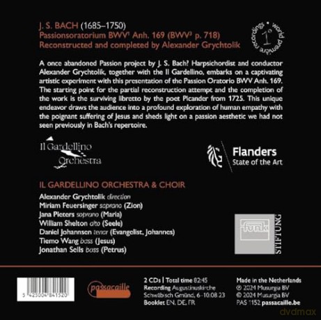Johann Sebastian Bach: Passionsoratorium BWV Anh.169 (rekonstruiert und vervollstndigt von Alexander Grychtolik) [CD]