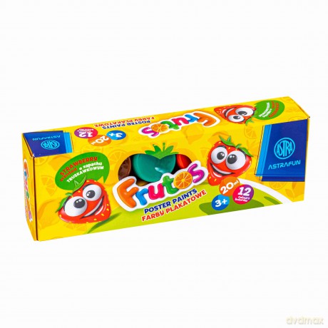 Farby plakatowe zapachowe Astra Frutos 12 kolorów po 20 ml