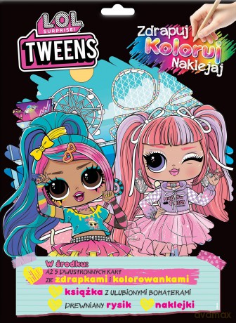 L.O.L. Surprise! Tweens. Zdrapuj, koloruj, naklejaj [KSIĄŻKA]