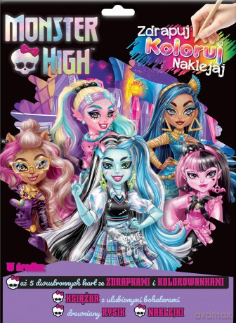 Monster High. Zdrapuj, koloruj, naklejaj [KSIĄŻKA]