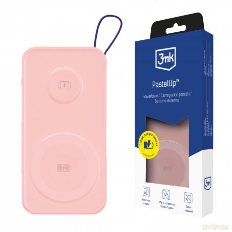 3mk PastelUp 10,000mAh 22.5W USB 1A1C - Pink
