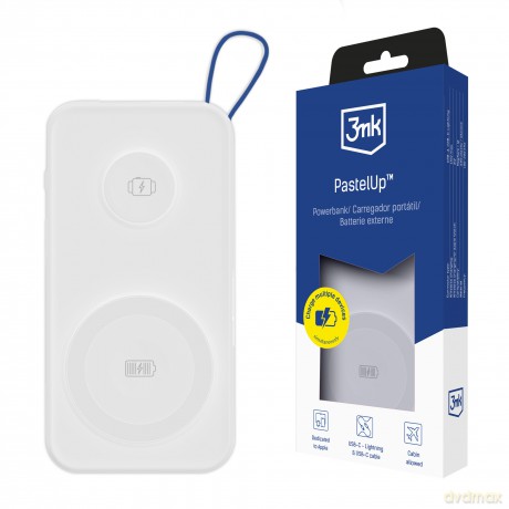 3mk PastelUp 10,000mAh 22.5W USB 1A1C - White