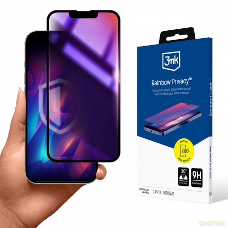 Szkło Hartowane do Apple iPhone 13/13 Pro/14 - 3mk Rainbow Privacy