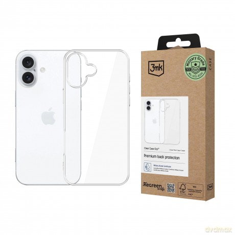 Etui do Apple iPhone 16 plus - 3mk Clear Case Eco GRS CU 1304127