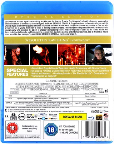 Drakula (Bram Stoker's Dracula) [Blu-Ray]