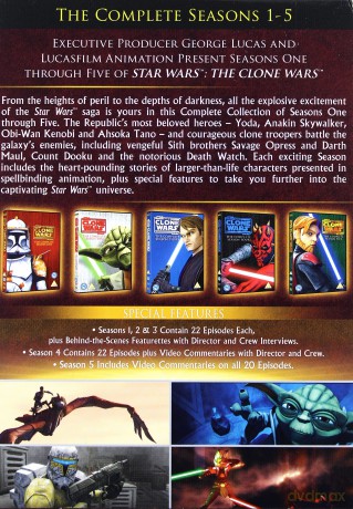 Gwiezdne Wojny Clone Wars Season 1-5 (Gwiezdne Wojny Wojny Klonów Sezon 1-5) (Star Wars) [22DVD]