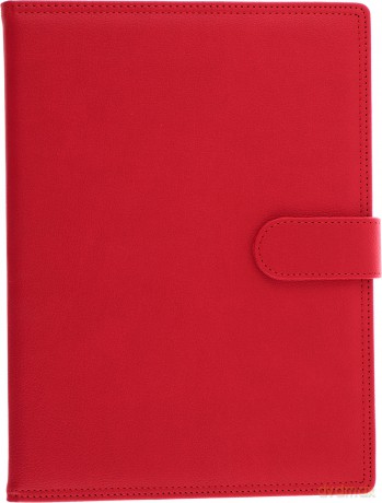 Kalendarz 2025 Ekoskóra A5 tygodniowy z zapięciem czerwony [KALENDARZ]