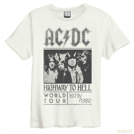AC/DC: AC/DC - Highway To Hell Tour Amplified Vintage White X Large T Shirt