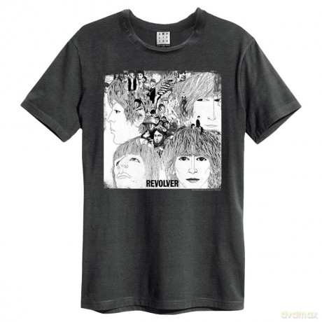 The Beatles: Beatles Revolver Amplified Vintage Charcoal Large T Shirt
