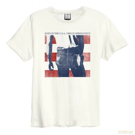 Bruce Springsteen: Bruce Springsteen - Born In The Usa Amplified Vintage White Small T Shirt