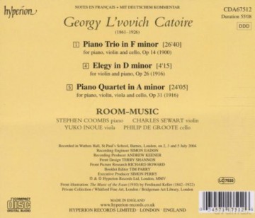 Room Music: Catoirechamber Music [CD]