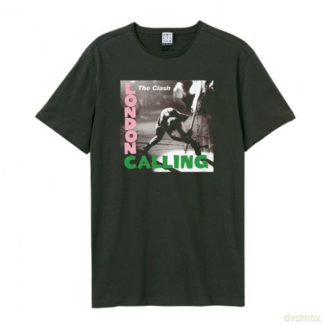 Clash: Clash - London Calling Amplified Vintage Charcoal Large T Shirt