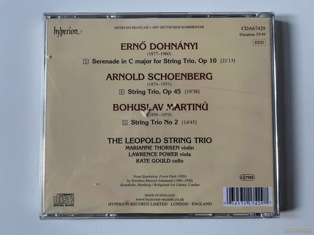 Leopold String Trio: Dohnanyimartinuschoenberg [CD]
