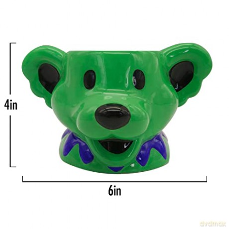 Grateful Dead: Grateful Dead Dancing Bear Molded Head Ceramic Mug (Green)