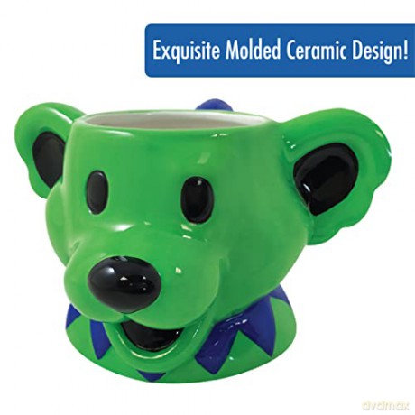 Grateful Dead: Grateful Dead Dancing Bear Molded Head Ceramic Mug (Green)