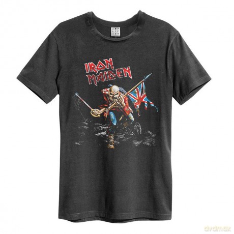 Iron Maiden: Iron Maiden 80 Tour Amplified Vintage Charcoal Large T Shirt
