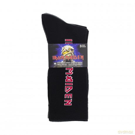 Iron Maiden: Iron Maiden Assorted Crew Socks 3 Pack (One Size)