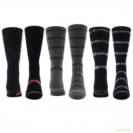 Iron Maiden: Iron Maiden Assorted Crew Socks 3 Pack (One Size)