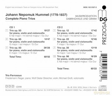 Trio Parnassus: J.N. Hummel: Complete Piano Trios [2CD]
