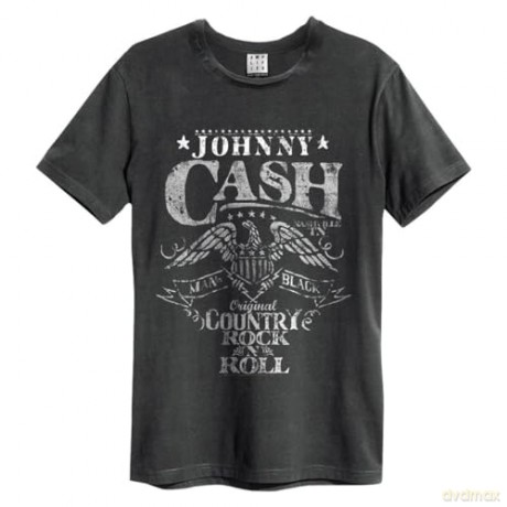 Johnny Cash: Johnny Cash Eagle Amplified Vintage Charcoal Small T Shirt