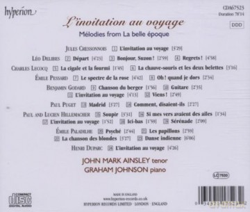 John Ainsleygraham Johnson: Linvitation Au Voyage [CD]