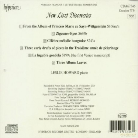 Howard: Lisztnew Liszt Discoveries [CD]
