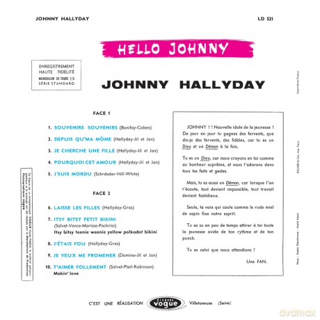Johnny Hallyday: Lp No. 01 - Hello Johnny [CD]