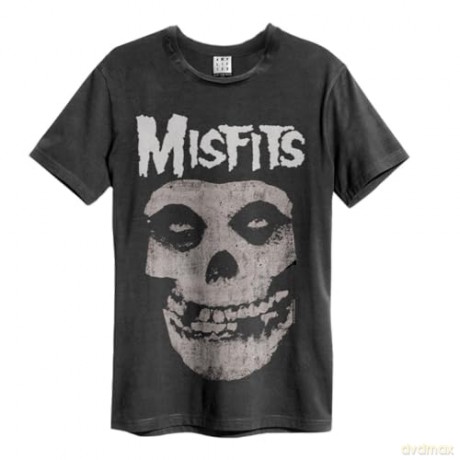 Misfits: Misfits Skull Amplified Vintage Charcoal X Large T Shirt