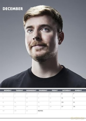 Mr Beast: Mr Beast 2025 Calendar [KALENDARZ]