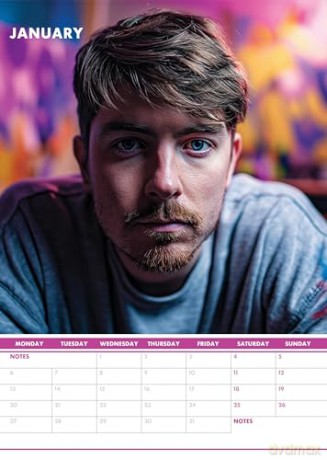 Mr Beast: Mr Beast 2025 Calendar [KALENDARZ]